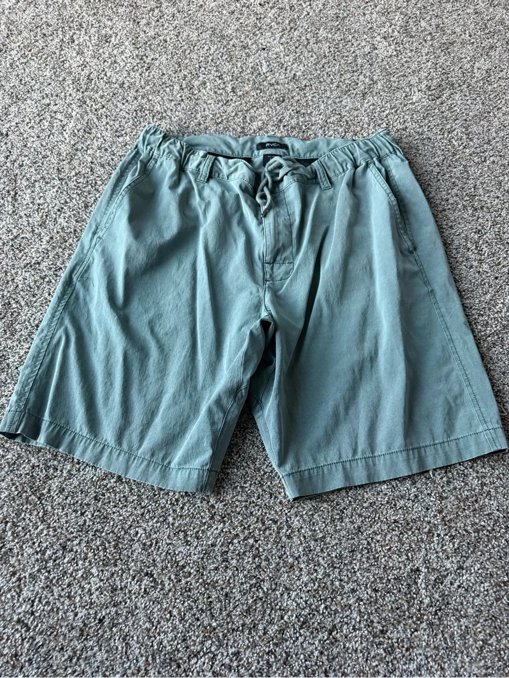RVCA All-Time Men's 33 Seafoam Green Chino Hybrid Shorts Surf Skate Drawstring